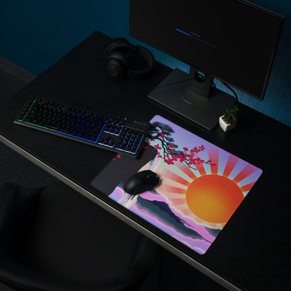 Vaporwave Sunset Mouse Pad - Sunset Orange Purple Gradient For Gaming Setup Vaporwave Aesthetic Dreamy Mood Digital Art
