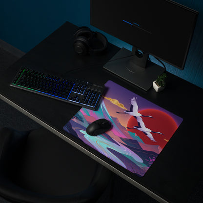 Vaporwave Sunset Neon Mouse Pad - Mouse Pad Purple Pink Desk Gaming Vaporwave Dreamy Retro Neon Decor Digital Art
