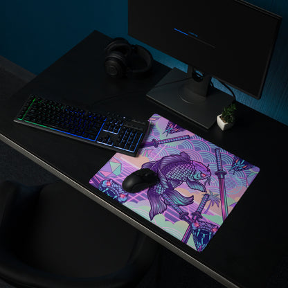 Vaporwave Neon Dragon Desk Pad - Dragon Purple Pink Teal Gaming Desk Vaporwave Surreal Retro Pastel Digital