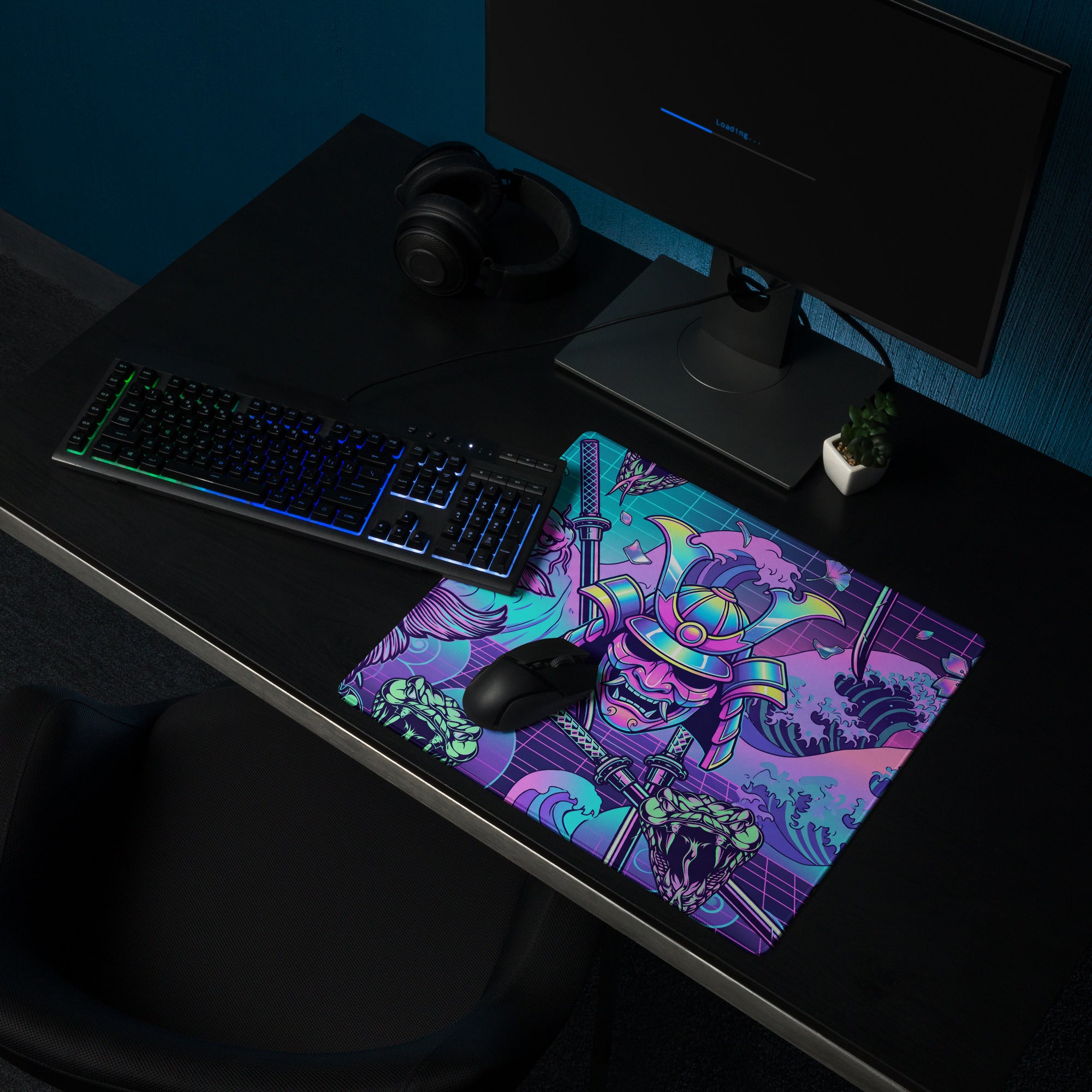 Vaporwave Neon Gaming Mouse Pad - Gaming Mouse Pad Neon Pink Purple Blue Vaporwave Energetic Mood Cyberpunk Esports