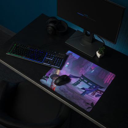 Vaporwave Neon City Mouse Pad - Mouse Pad Neon Pink Purple Blue Dreamy Neon Mood Cyberpunk Decor