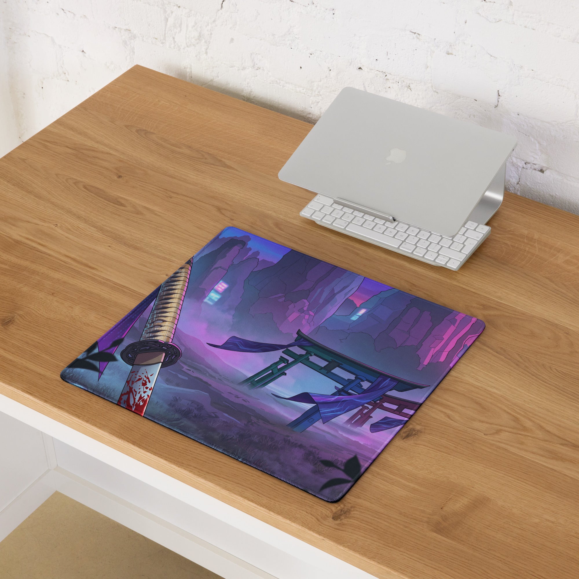 Vaporwave Neon City Mouse Pad - Mouse Pad Neon Pink Purple Blue Dreamy Neon Mood Cyberpunk Decor