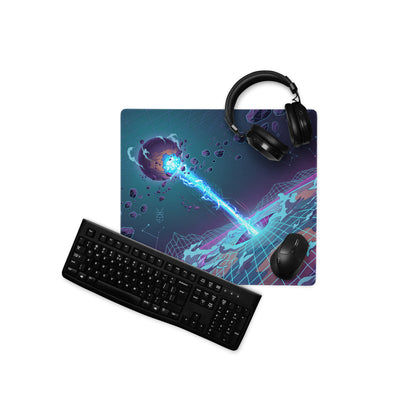 Vaporwave Neon Grid Mouse Pad - Mouse Pad Neon Blue Purple Vaporwave Desk Setup Dreamy Retro Futurism Gaming Digital Art