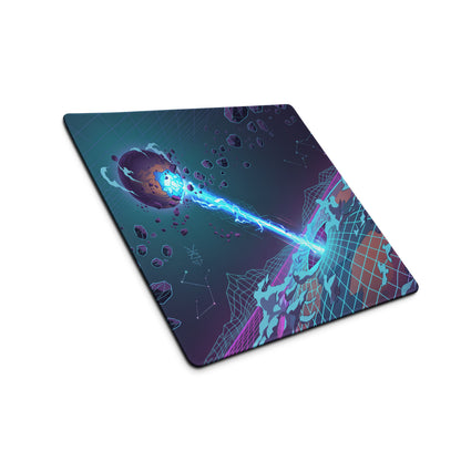 Vaporwave Neon Grid Mouse Pad - Mouse Pad Neon Blue Purple Vaporwave Desk Setup Dreamy Retro Futurism Gaming Digital Art