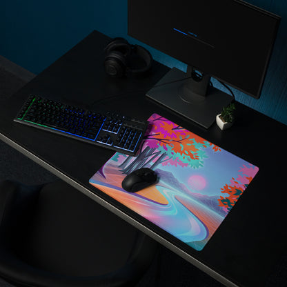 Vaporwave Dreamscape Desk Pad - Gaming Mouse Pad Neon Purple Pink Desk Vaporwave Dreamy Neon Nostalgic Vaporwave Art