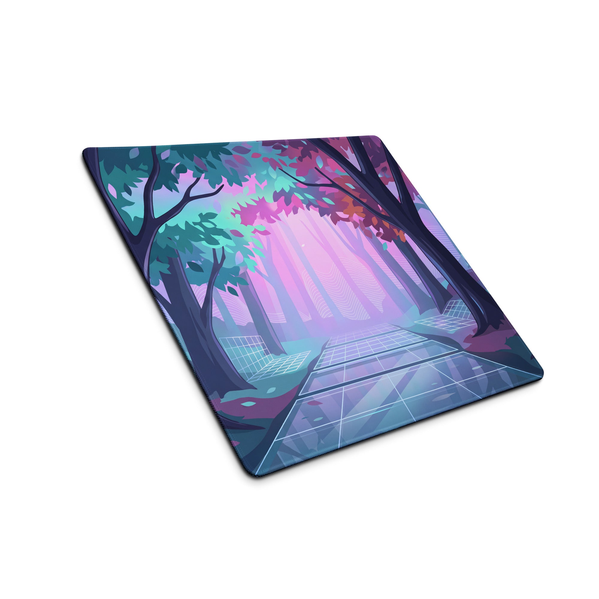 Neon Vaporwave Forest Mouse Pad - Mouse Pad Neon Purple Teal For Vaporwave Dreamy Mood Neon Decor Gaming Digital Art