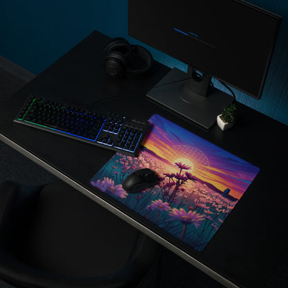 Vaporwave Sunset Mouse Pad - Mouse Pad Purple Pink Teal Gaming Setup Vaporwave Dreamy Neon Retro Desk Mat Digital Art