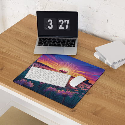 Vaporwave Sunset Mouse Pad - Mouse Pad Purple Pink Teal Gaming Setup Vaporwave Dreamy Neon Retro Desk Mat Digital Art