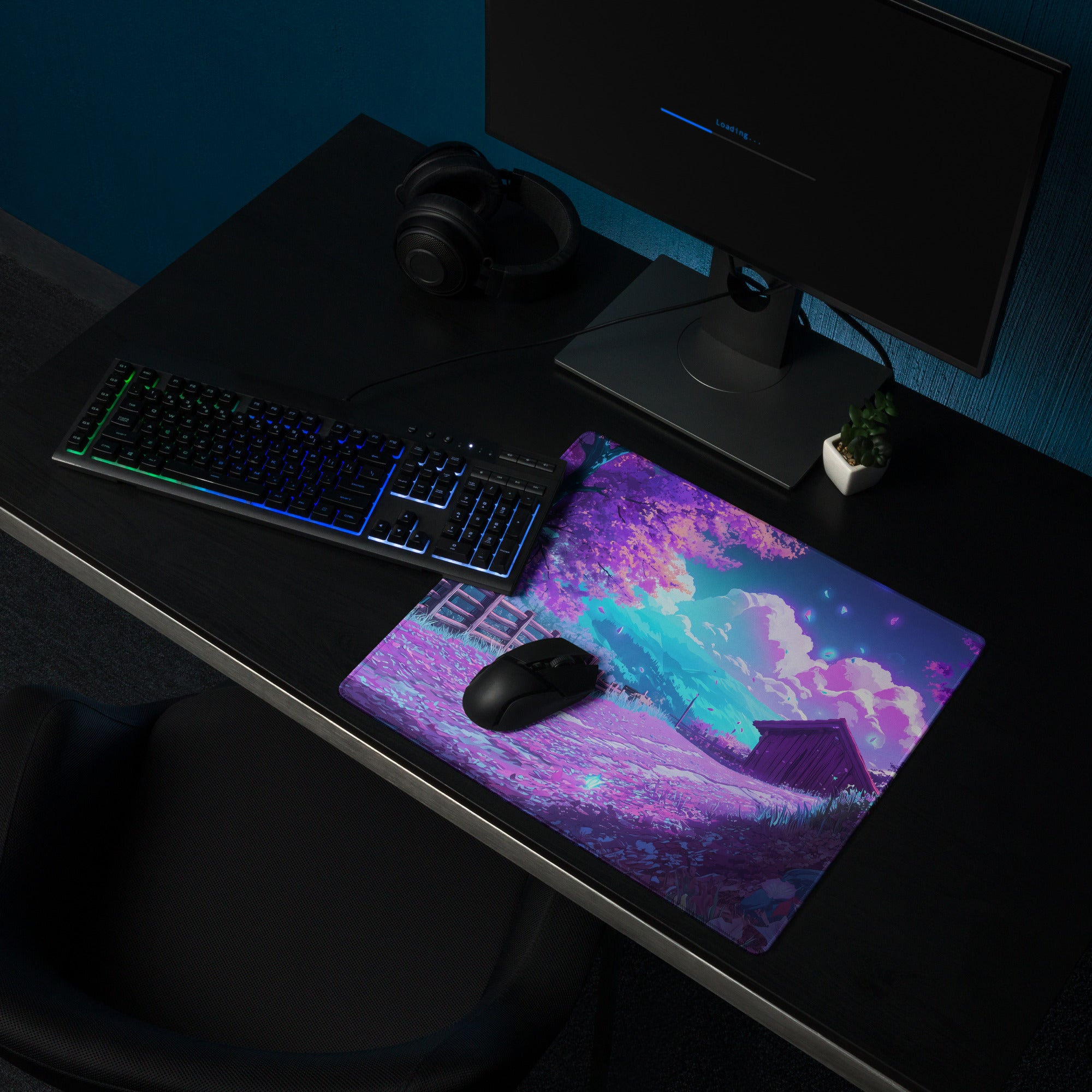 Vaporwave Dreamscape Mouse Pad - Mouse Pad Purple Pink Blue Desk Vaporwave Dreamy Neon Mood Retro Gaming Synthwave