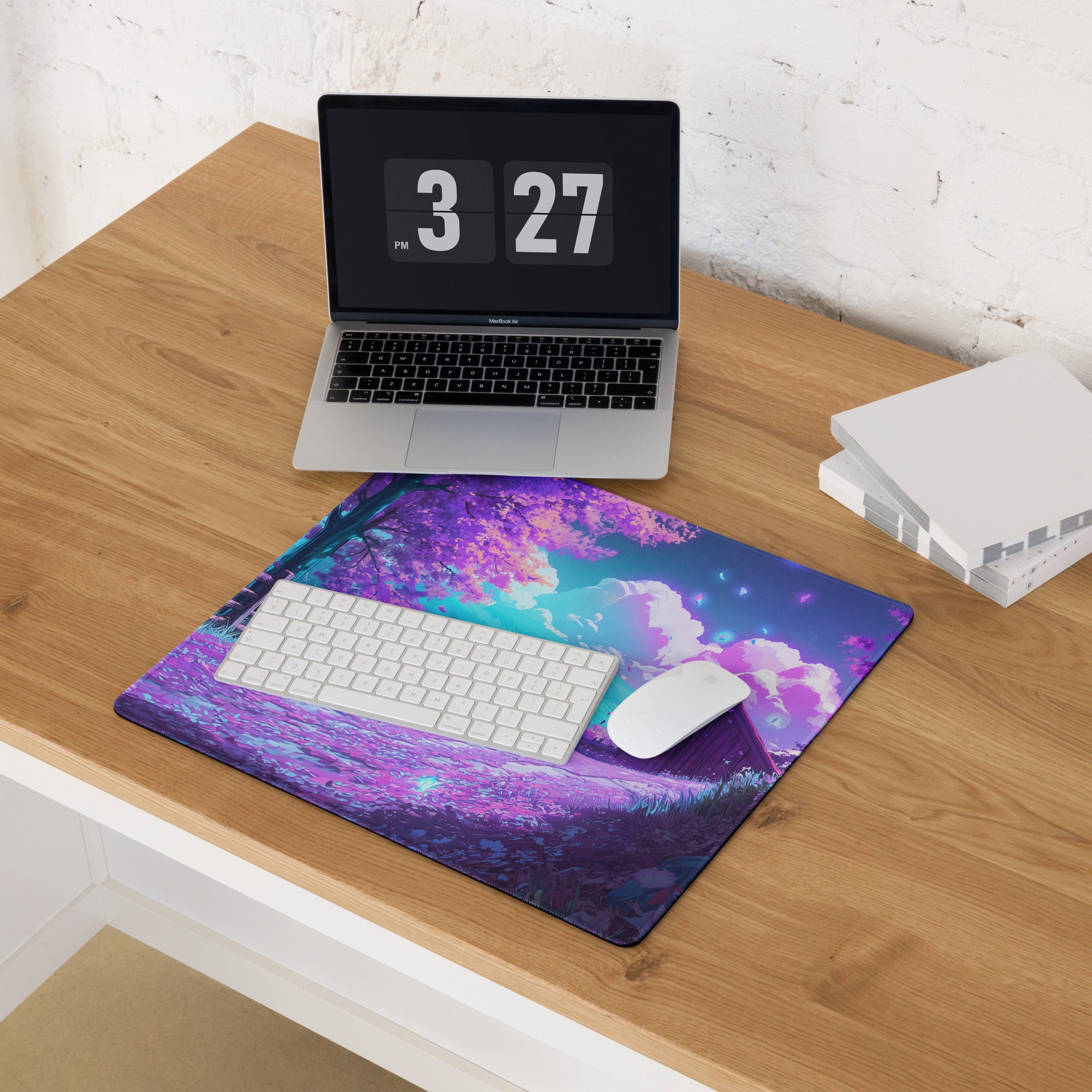 Vaporwave Dreamscape Mouse Pad - Mouse Pad Purple Pink Blue Desk Vaporwave Dreamy Neon Mood Retro Gaming Synthwave