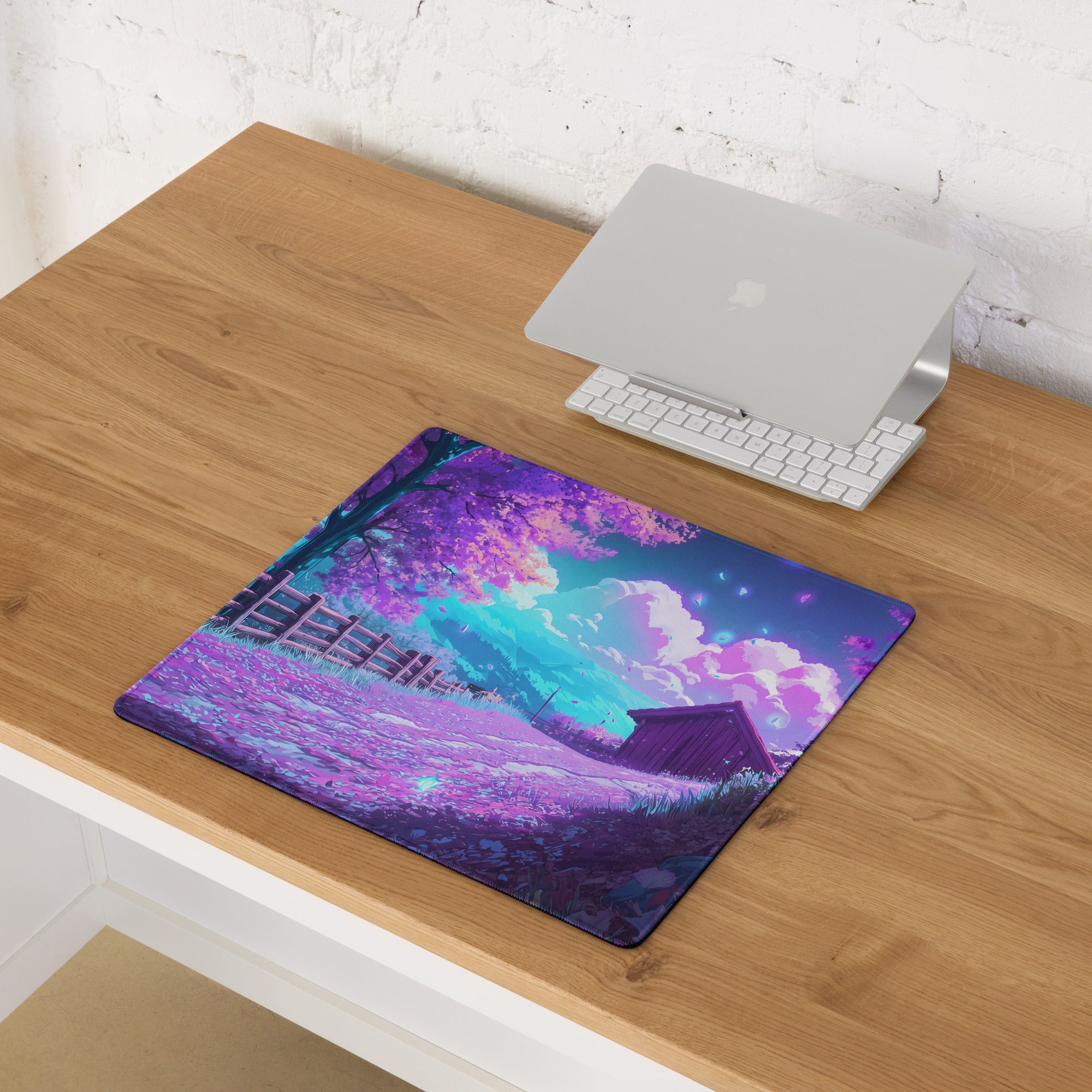 Vaporwave Dreamscape Mouse Pad - Mouse Pad Purple Pink Blue Desk Vaporwave Dreamy Neon Mood Retro Gaming Synthwave
