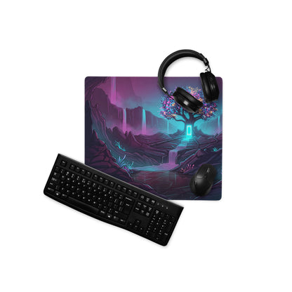 Vaporwave Neon Landscape Mouse Pad - Mouse Pad Purple Blue For Gaming Vaporwave Retro Mood Dreamy Neon Synthwave