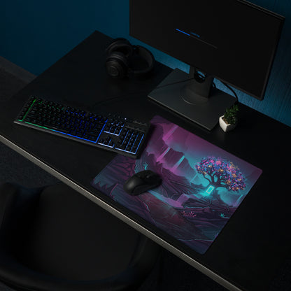 Vaporwave Neon Landscape Mouse Pad - Mouse Pad Purple Blue For Gaming Vaporwave Retro Mood Dreamy Neon Synthwave