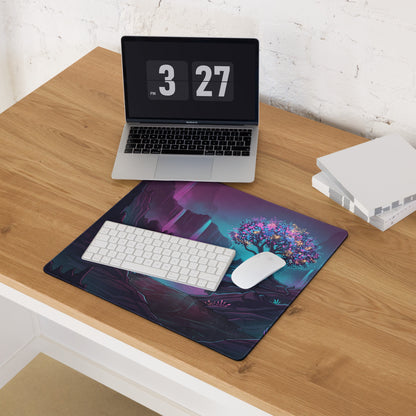 Vaporwave Neon Landscape Mouse Pad - Mouse Pad Purple Blue For Gaming Vaporwave Retro Mood Dreamy Neon Synthwave