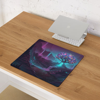 Vaporwave Neon Landscape Mouse Pad - Mouse Pad Purple Blue For Gaming Vaporwave Retro Mood Dreamy Neon Synthwave