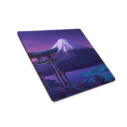 Vaporwave Mount Fuji Neon Mouse Pad - Mouse Pad Purple Pink Neon Vaporwave Dreamy Retro Synthwave Digital Art