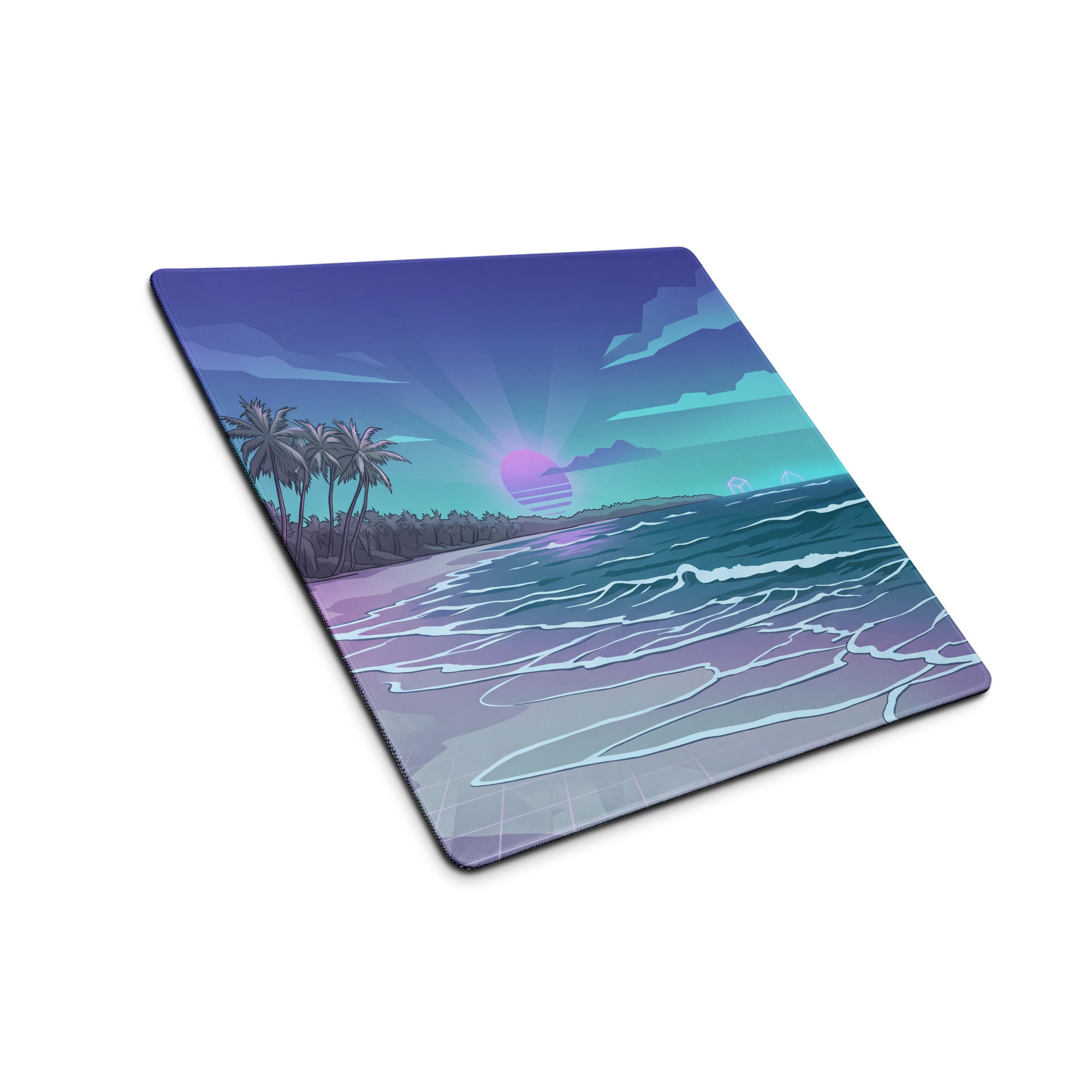 Vaporwave Palm Sunset Mouse Pad - Mouse Pad Purple Blue Sunset Gaming Desk Vaporwave Dreamy Neon Mood Retro Wave Decor