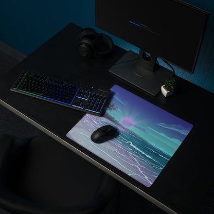 Vaporwave Palm Sunset Mouse Pad - Mouse Pad Purple Blue Sunset Gaming Desk Vaporwave Dreamy Neon Mood Retro Wave Decor
