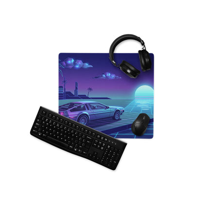 Vaporwave Neon City Mouse Pad - Mouse Pad Blue Purple Neon Desk Vaporwave Cyberpunk Synthwave Retro Futurism Digital Art