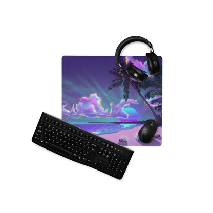 Purple Pink Neon Vaporwave Palm Pad - Gaming Mouse Pad Purple Pink Neon Desk Vaporwave Mood Retro Futuristic