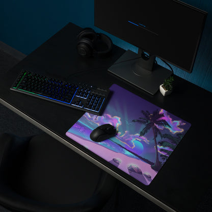 Purple Pink Neon Vaporwave Palm Pad - Gaming Mouse Pad Purple Pink Neon Desk Vaporwave Mood Retro Futuristic