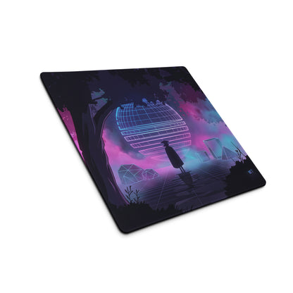 Vaporwave Neon Night Mouse Pad - Mouse Pad Neon Purple Pink Blue Gaming Desk Vaporwave Dreamy Neon Mood Digital Art