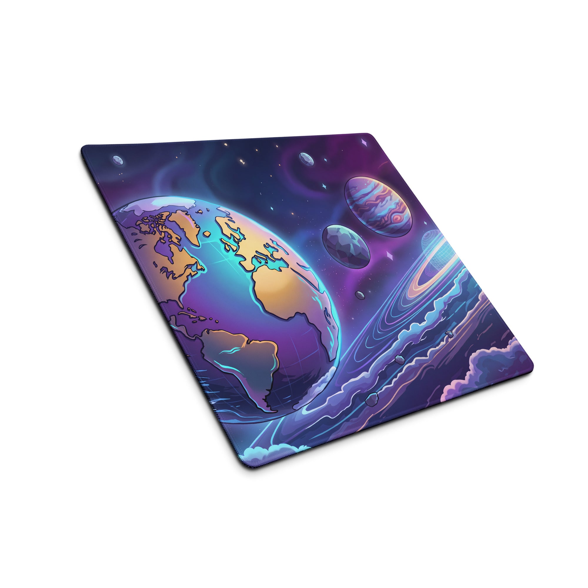 Cosmic Vaporwave Desk Pad - Mouse Pad Purple Pink Blue Orange Desk Setup Vaporwave Dreamy Retro Neon Gaming Desk Mat Digital Art