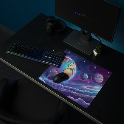 Cosmic Vaporwave Desk Pad - Mouse Pad Purple Pink Blue Orange Desk Setup Vaporwave Dreamy Retro Neon Gaming Desk Mat Digital Art