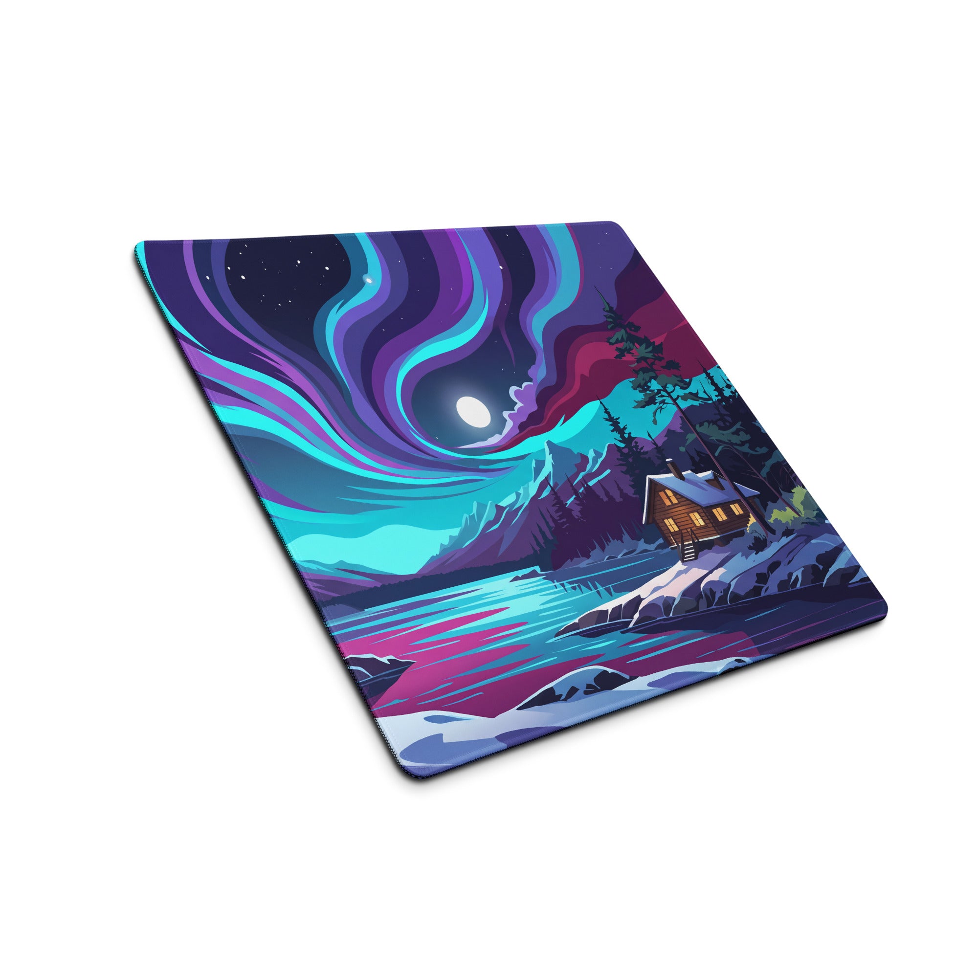 Vaporwave Night Mountain Mouse Pad - Mouse Pad Purple Teal Gaming Desk Vaporwave Dreamy Nostalgic Retro Futurism