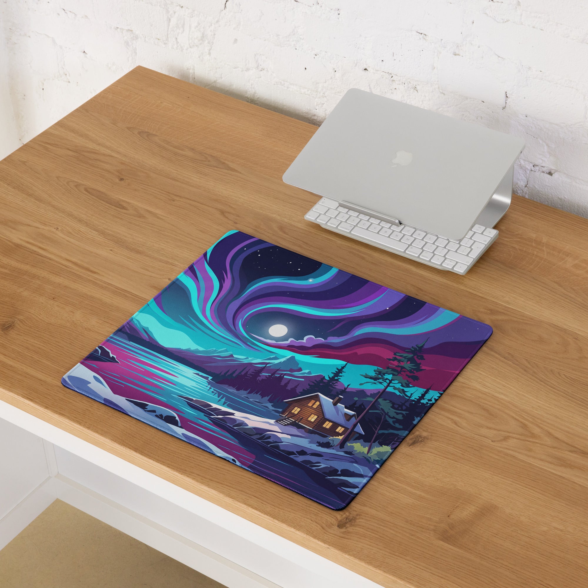 Vaporwave Night Mountain Mouse Pad - Mouse Pad Purple Teal Gaming Desk Vaporwave Dreamy Nostalgic Retro Futurism