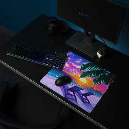 Vaporwave Palm Sunset Mouse Pad - Mouse Pad Neon Pink Purple Blue Desk Gaming Vaporwave Mood Nostalgic Retro Decor Neon