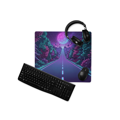 Vaporwave Forest Neon Mouse Pad - Mouse Pad Gaming Neon Purple Pink Cyan Vaporwave Mood Dreamy Decor Niche Artwork