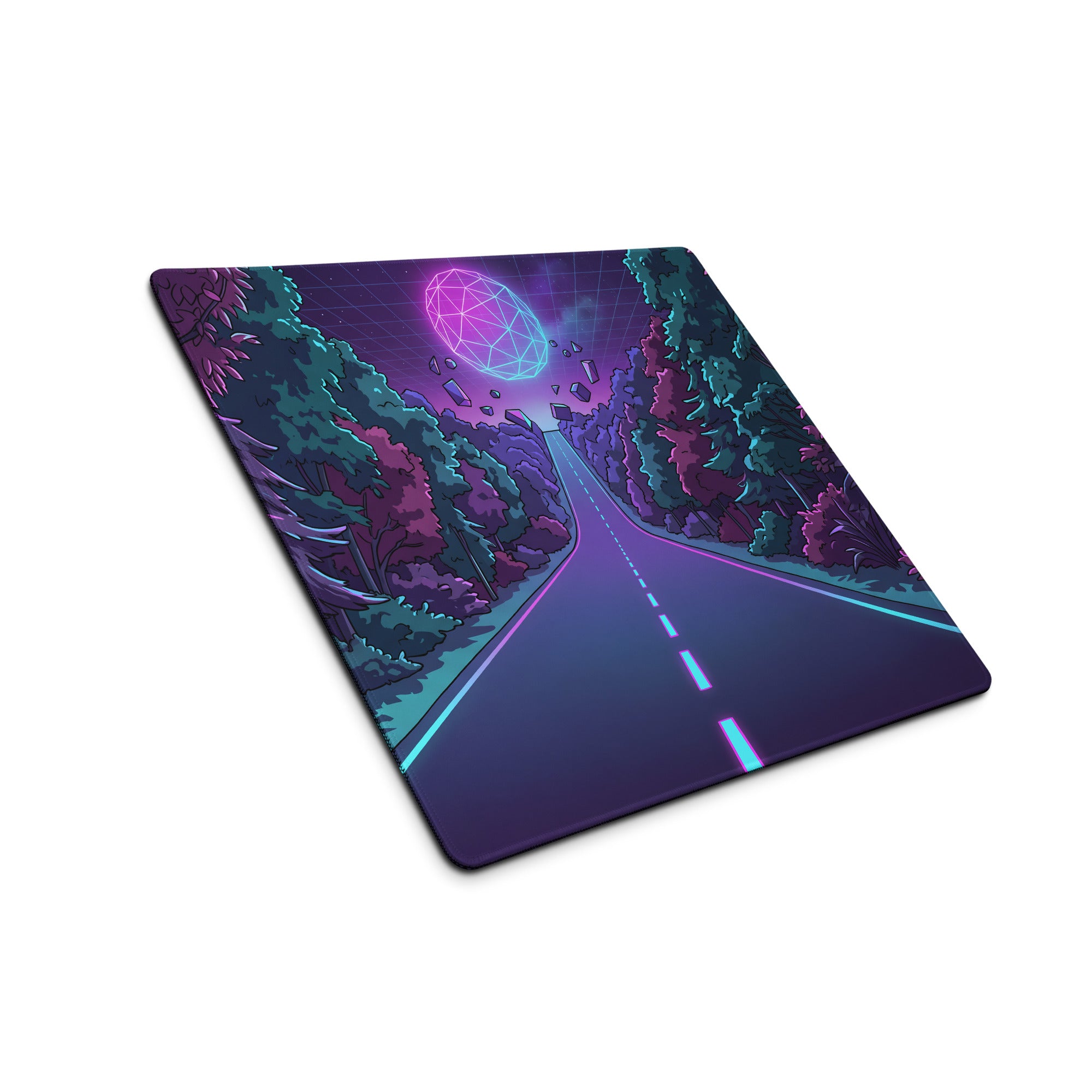 Vaporwave Forest Neon Mouse Pad - Mouse Pad Gaming Neon Purple Pink Cyan Vaporwave Mood Dreamy Decor Niche Artwork