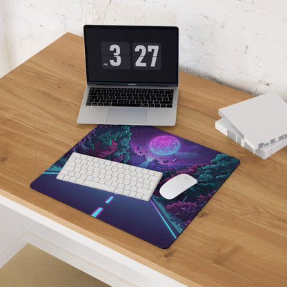 Vaporwave Forest Neon Mouse Pad - Mouse Pad Gaming Neon Purple Pink Cyan Vaporwave Mood Dreamy Decor Niche Artwork
