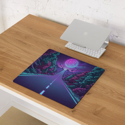 Vaporwave Forest Neon Mouse Pad - Mouse Pad Gaming Neon Purple Pink Cyan Vaporwave Mood Dreamy Decor Niche Artwork