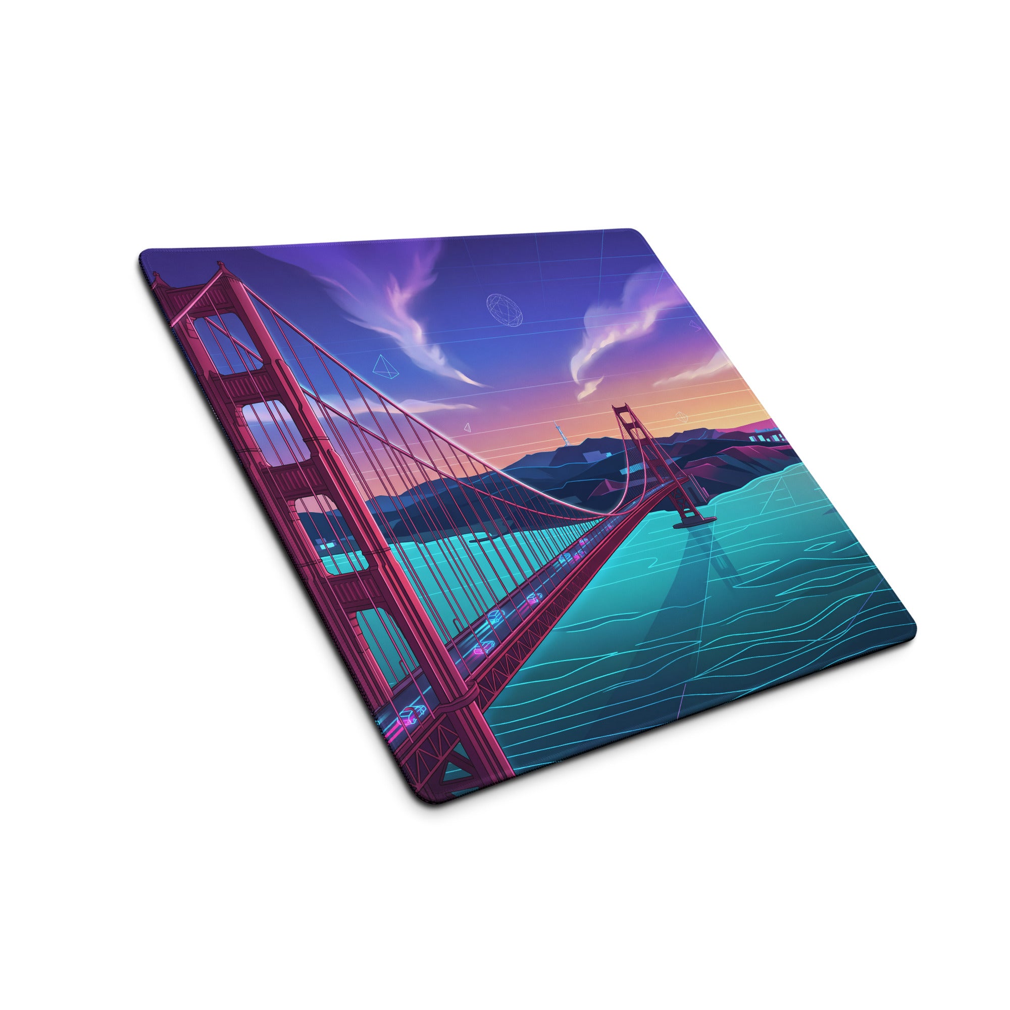 Vaporwave Cityscape Gaming Mouse Pad - Gaming Mouse Pad Purple Pink Blue Gradient Desk Vaporwave Dreamy Mood Neon Print