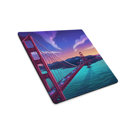 Vaporwave Cityscape Gaming Mouse Pad - Gaming Mouse Pad Purple Pink Blue Gradient Desk Vaporwave Dreamy Mood Neon Print