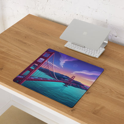Vaporwave Cityscape Gaming Mouse Pad - Gaming Mouse Pad Purple Pink Blue Gradient Desk Vaporwave Dreamy Mood Neon Print