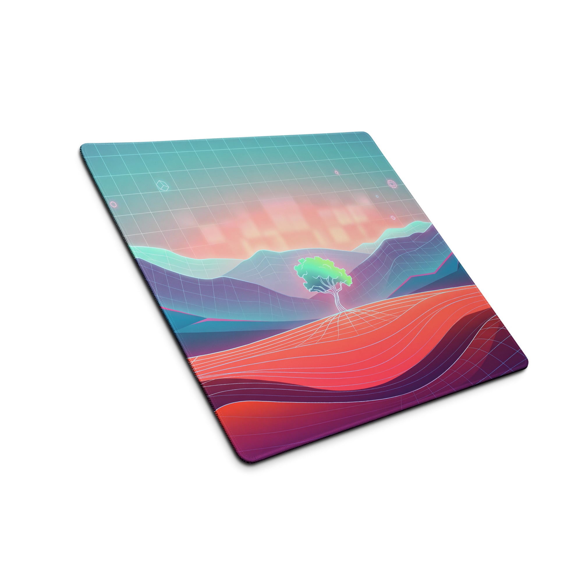 Vaporwave Neon Landscape Pad - Mouse Pad Neon Pink For Gaming Vaporwave Dreamy Mood Neon Decor Synthwave Digital Art