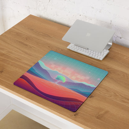 Vaporwave Neon Landscape Pad - Mouse Pad Neon Pink For Gaming Vaporwave Dreamy Mood Neon Decor Synthwave Digital Art