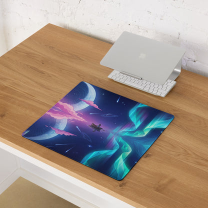 Vaporwave Neon Galaxy Mouse Pad - Mouse Pad Pink Blue Teal Gaming Desk Vaporwave Dreamy Mood Cyberpunk Decor Digital Art