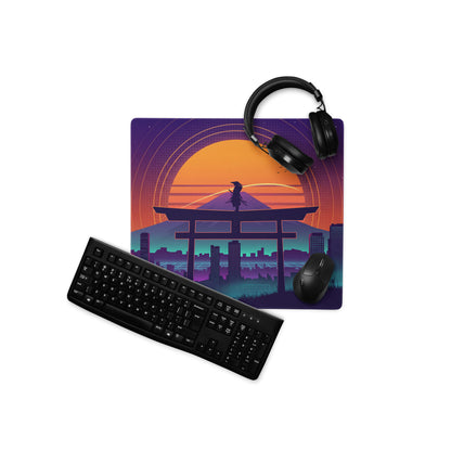 Vaporwave Sunset Neon Gaming Mouse Pad - Mouse Pad Purple Orange Gradient Desk Vaporwave Mood Futurism Digital