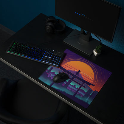 Vaporwave Sunset Neon Gaming Mouse Pad - Mouse Pad Purple Orange Gradient Desk Vaporwave Mood Futurism Digital