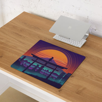 Vaporwave Sunset Neon Gaming Mouse Pad - Mouse Pad Purple Orange Gradient Desk Vaporwave Mood Futurism Digital
