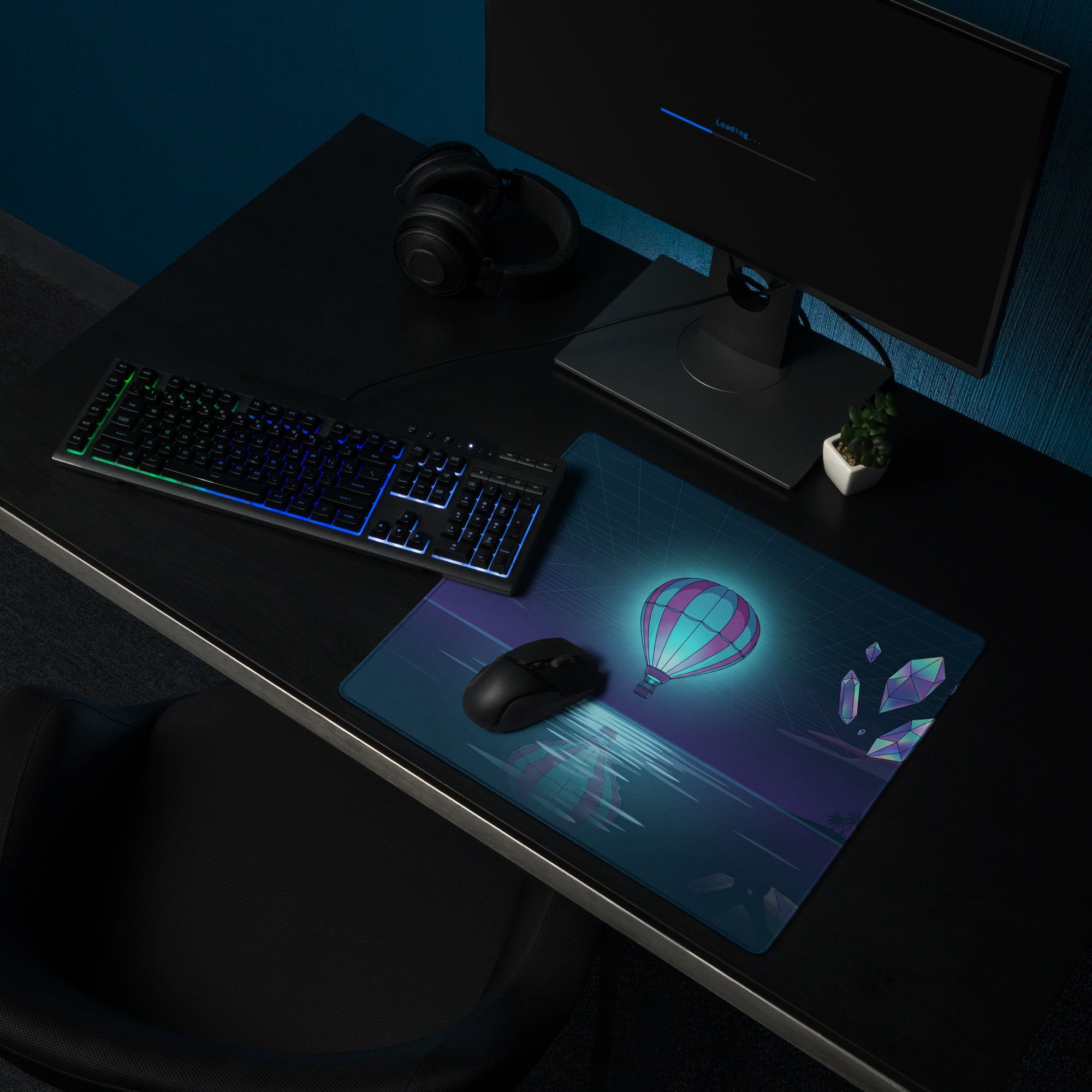 Vaporwave Dream Mouse Pad - Mouse Pad Blue Purple Neon Vaporwave Futurism Dreamy Neon Mood Vaporwave Decor Digital Art