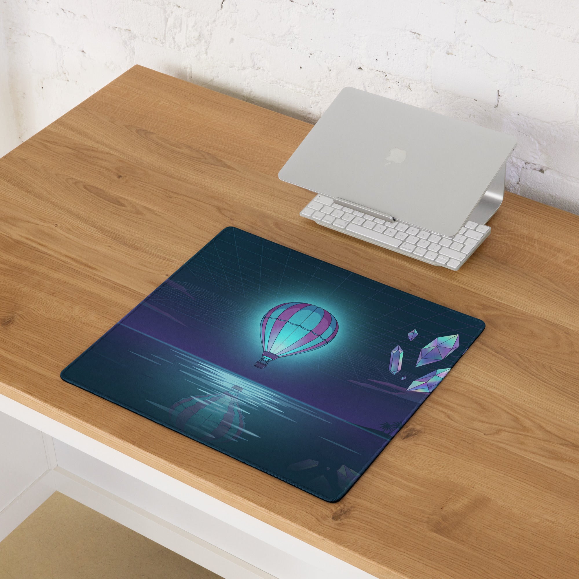 Vaporwave Dream Mouse Pad - Mouse Pad Blue Purple Neon Vaporwave Futurism Dreamy Neon Mood Vaporwave Decor Digital Art