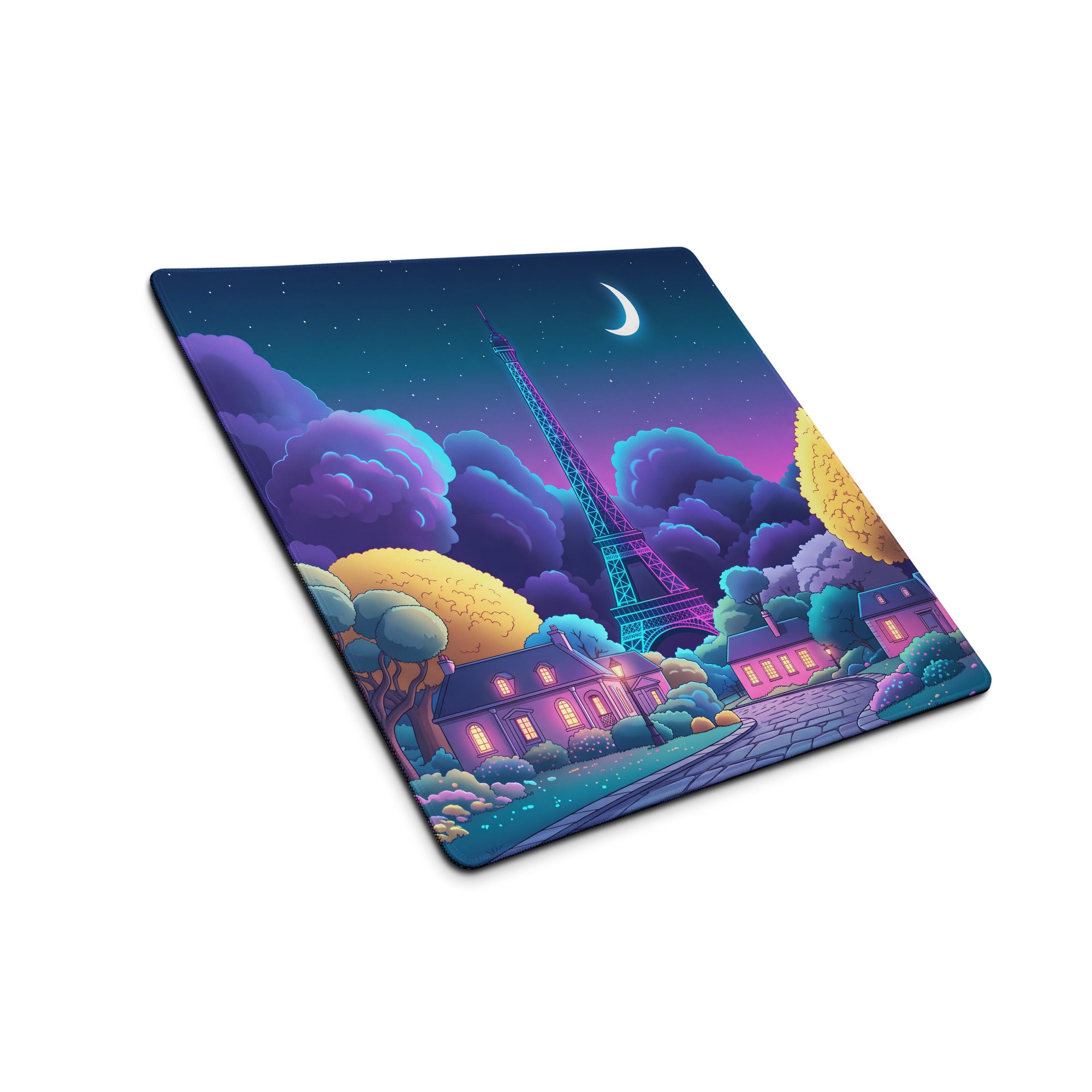 Neon Vaporwave Desk Pad Landscape - Mouse Pad Neon Pink Purple Blue For Gaming Desk Retro Dreamy Synthwave Decor Art