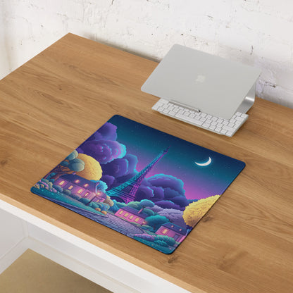 Neon Vaporwave Desk Pad Landscape - Mouse Pad Neon Pink Purple Blue For Gaming Desk Retro Dreamy Synthwave Decor Art