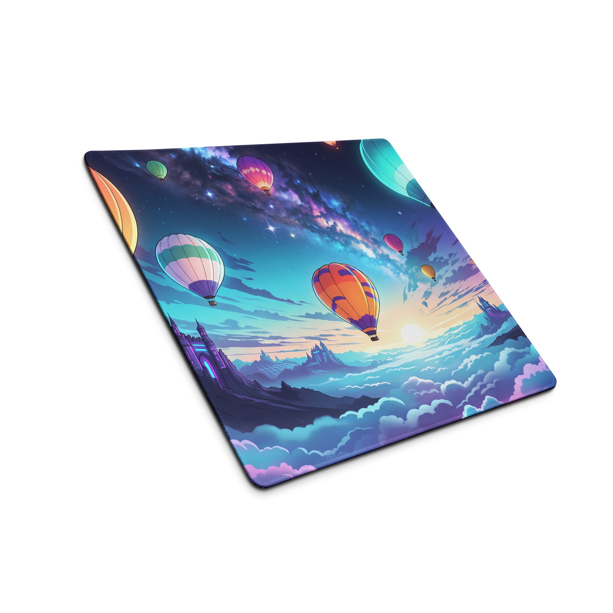 Nebula Balloon Vaporwave Mouse Pad - Vaporwave Mouse Pad Neon Pink Purple Blue For Gaming Desk Dreamy Retro Mood Desk Art