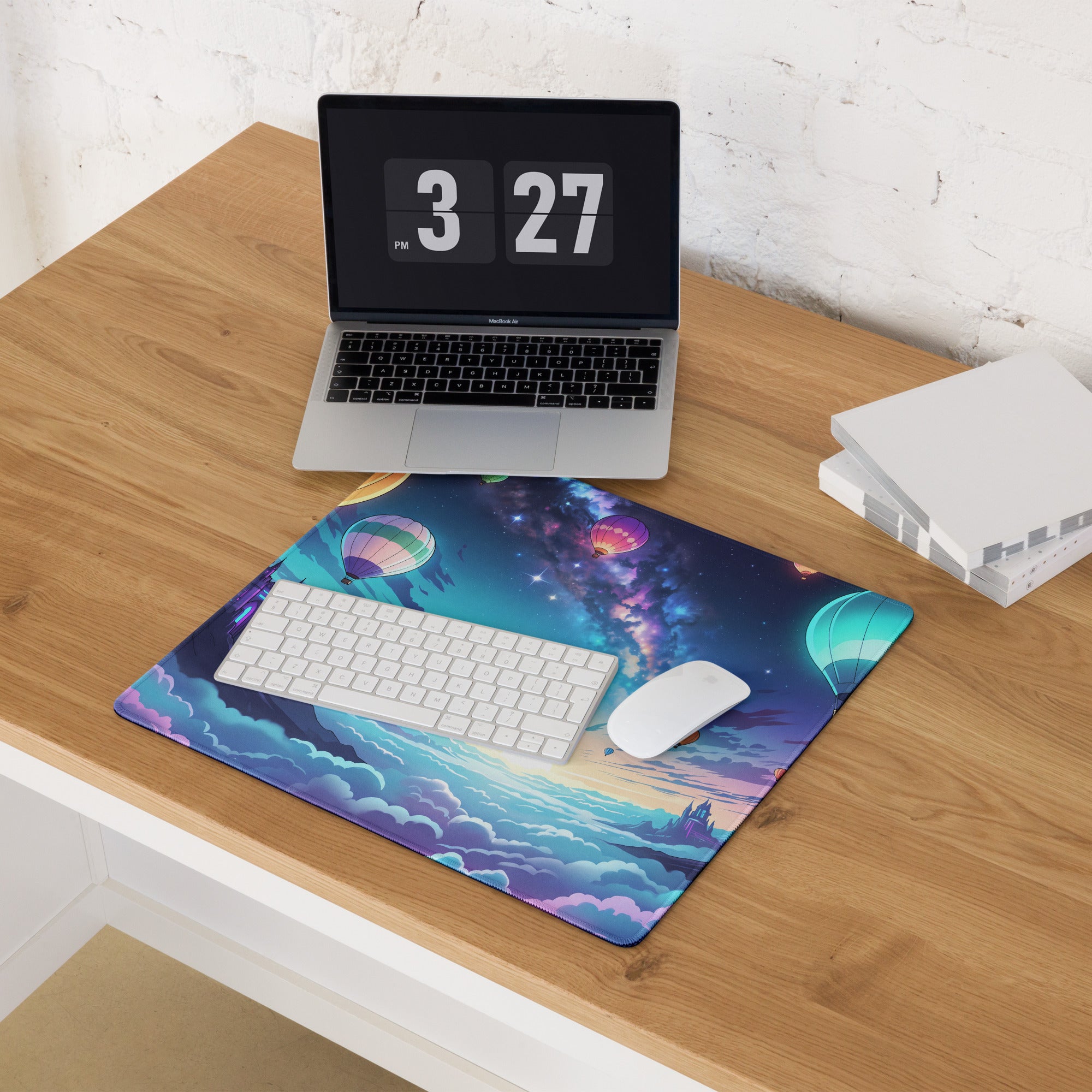 Nebula Balloon Vaporwave Mouse Pad - Vaporwave Mouse Pad Neon Pink Purple Blue For Gaming Desk Dreamy Retro Mood Desk Art